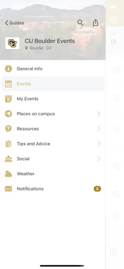 Screenshot von CU Boulder Life auf dem iPhone 1