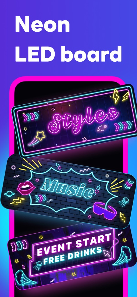 LED Banner - Big Text Maker - Explore a rich selection of neon-style sign templates, each featuring vibrant neon lighting effects for eye-catching displays.