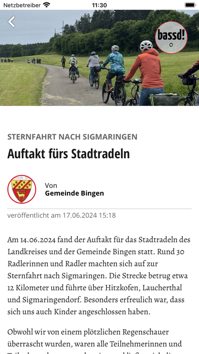 Gemeinde Bingen/Hohenzollern Screenshot