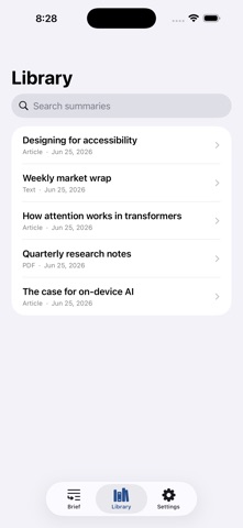 Brief  AI Summarizer iPhone screenshot