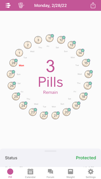 BC Pill Reminder Screenshot