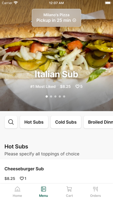 Milano's Pizza To Go iPhone screenshot 2 - Food & Drink app