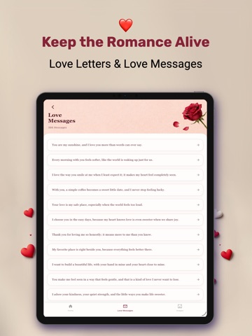Love Letters & Messages iPad screenshot