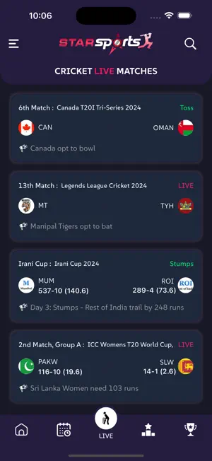 Star Sports Cricket screenshot 4