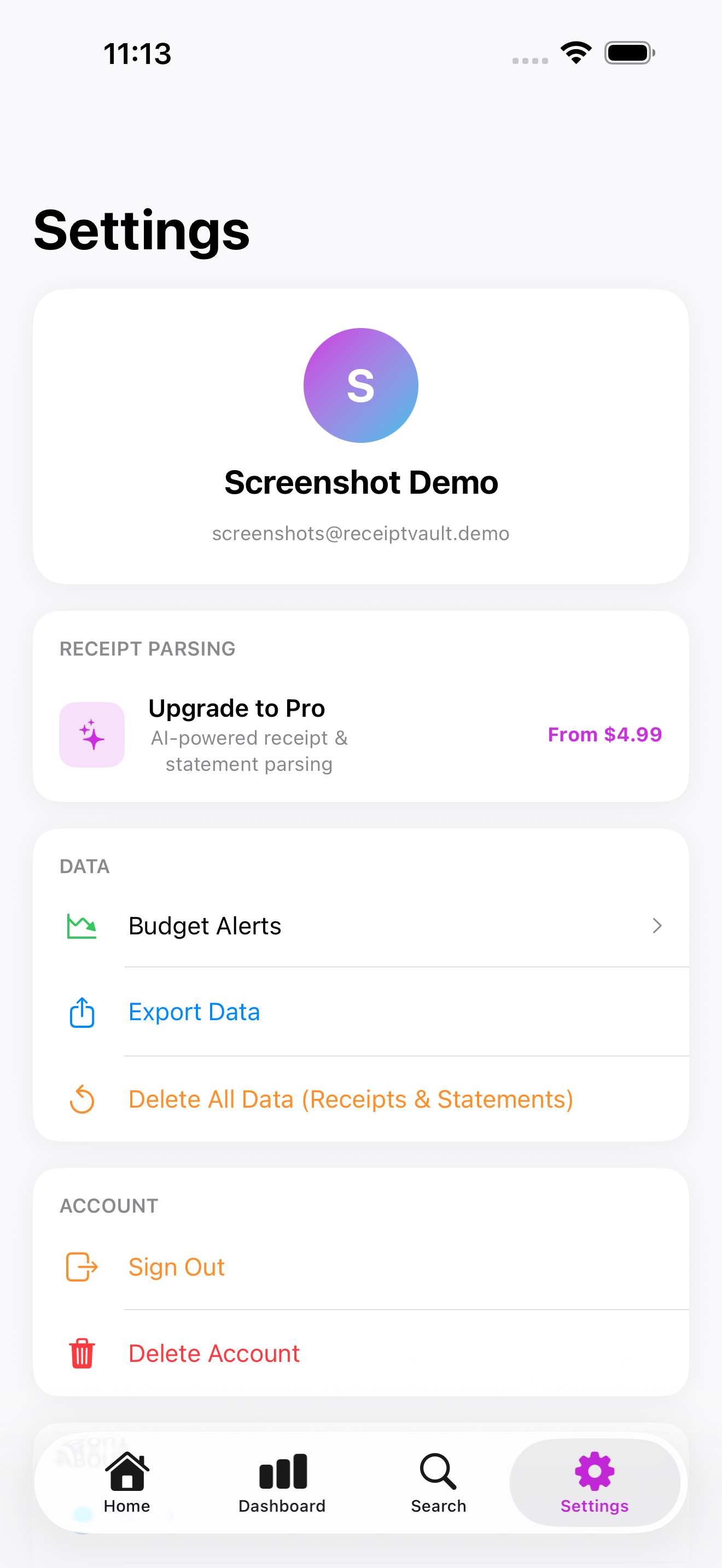 ReceiptVault AI: Scanner