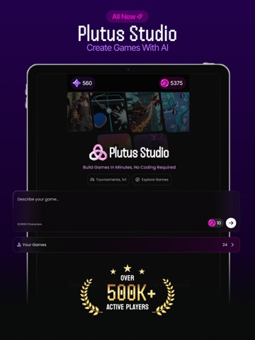 Plutus: Create, Play, Win iPad screenshot 1