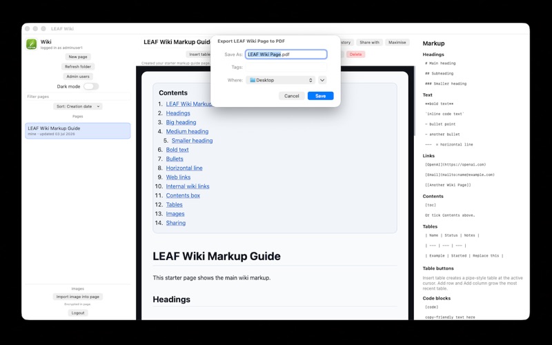 LEAF Wiki iPhone screenshot