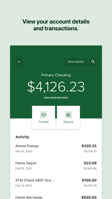 Grow Mobile Banking iPhone screenshot