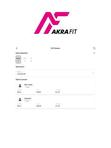 AKRA FIT iPad screenshot
