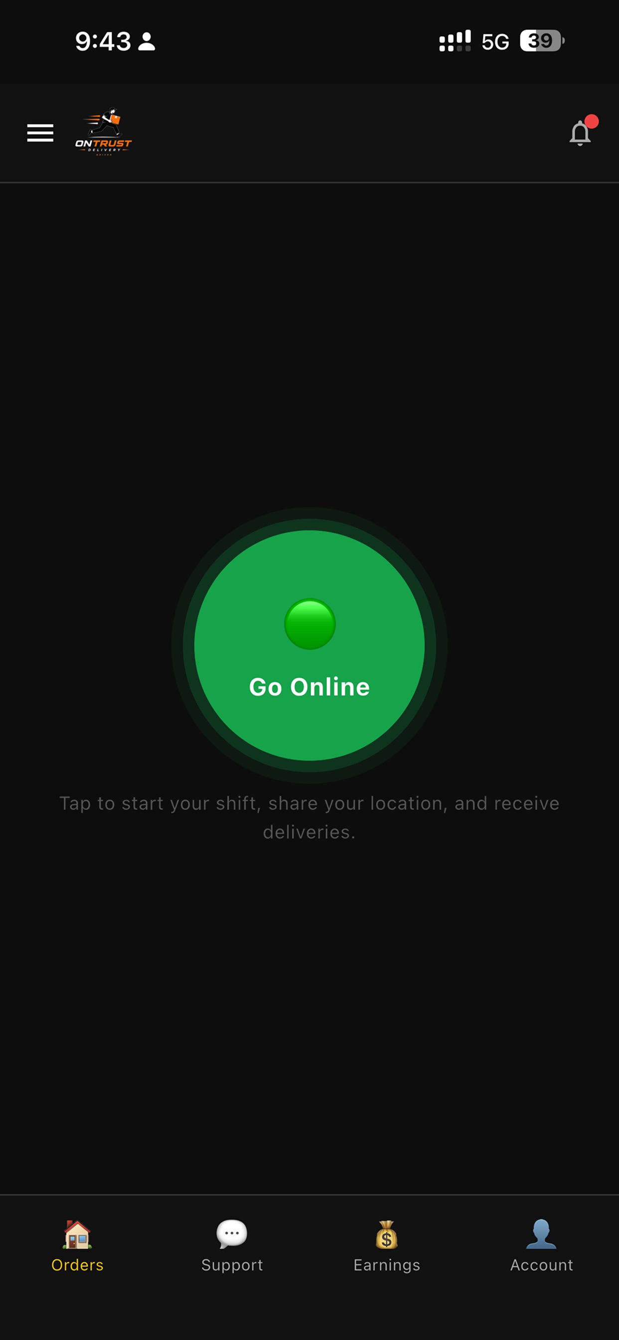 Screenshot 1 of OnTrust Delivery Driver