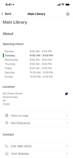 Schenectady Co. Public Library screenshot 4