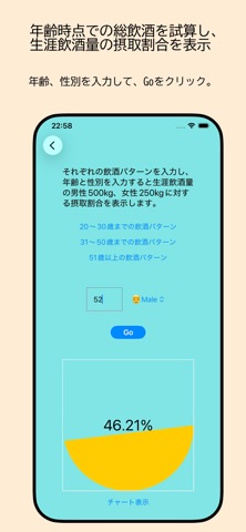 アルコール摂取量 試算（ライフステージ） screenshot