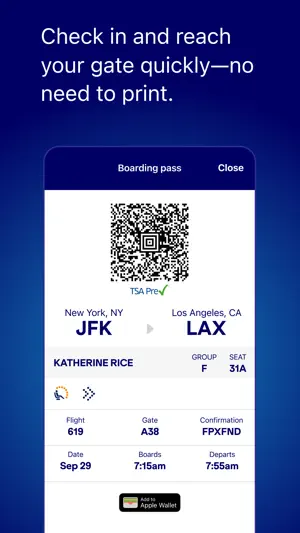 JetBlue screenshot 3
