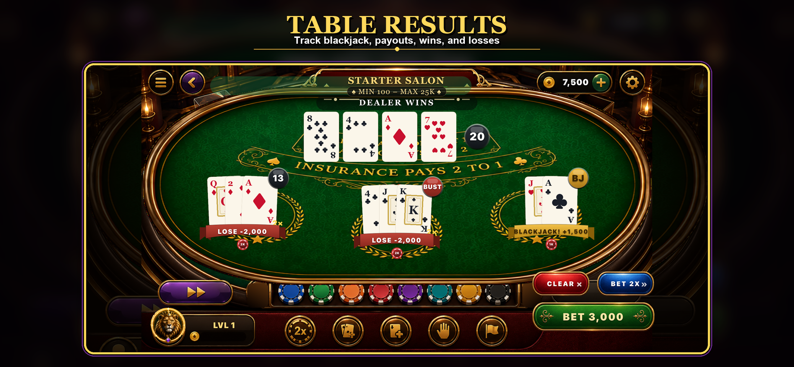 Blackjack 21: Card Game Casino screenshot 6