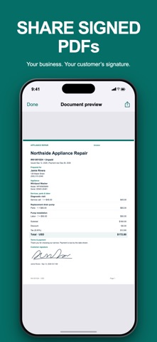 Appliance Repair Invoice iPhone screenshot