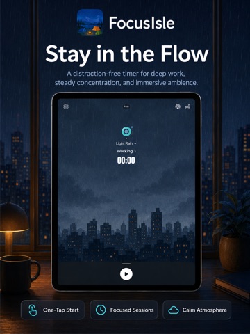 FocusIsle - Deep Work Sounds iPad screenshot