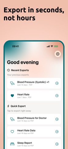 Health Data Exporter: vitalina iPhone screenshot