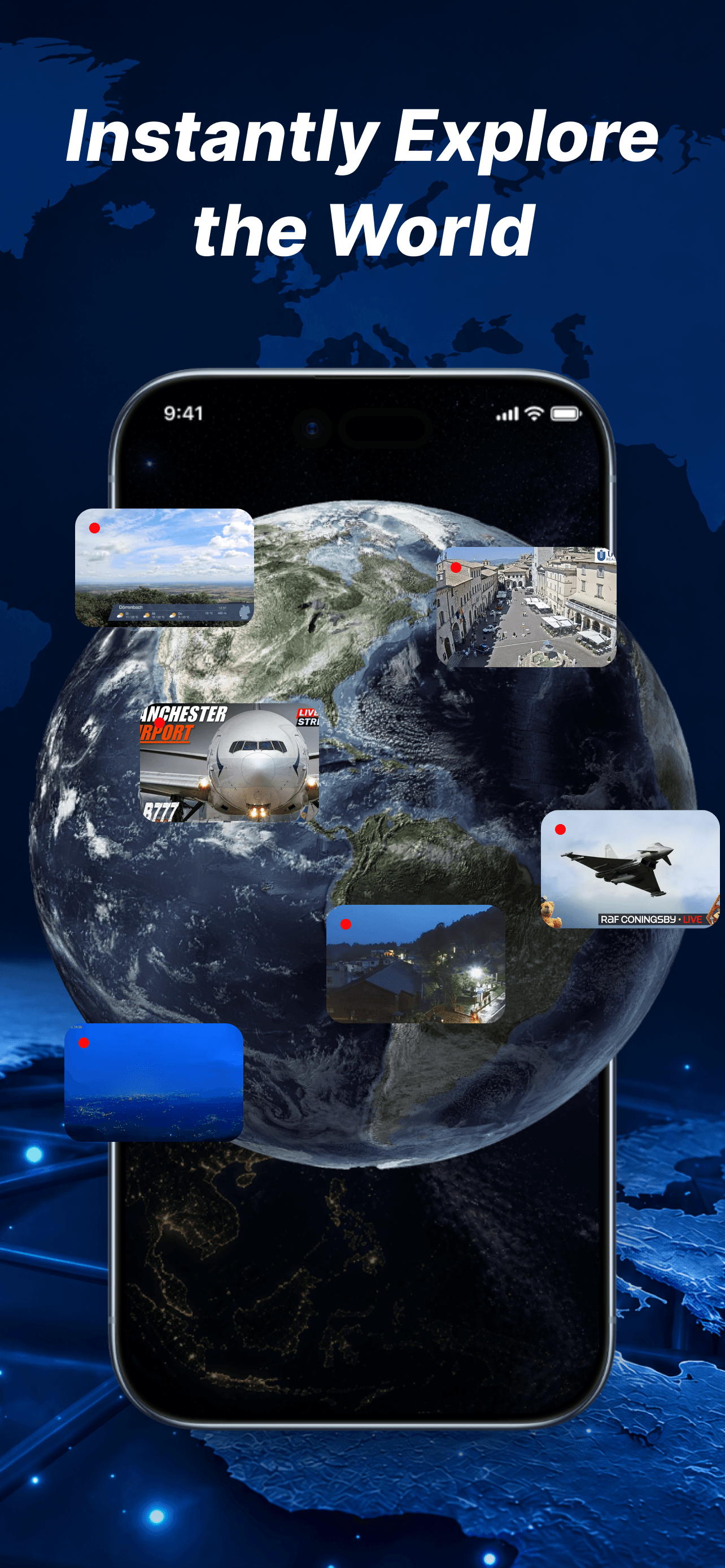 Globe Hop: Live Cams & Map