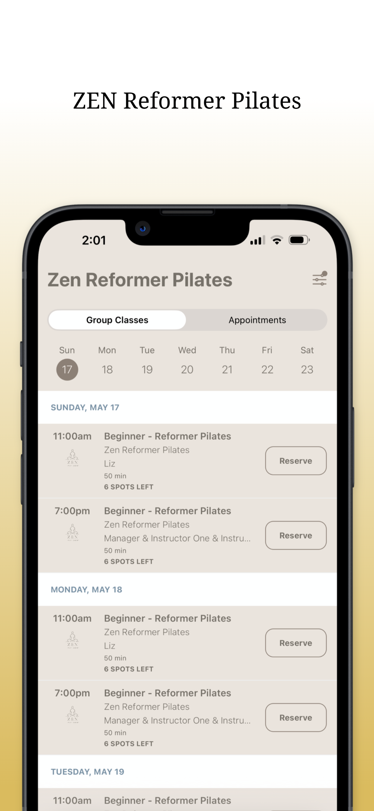 ZEN Reformer Pilates screenshot 3