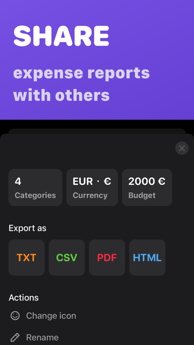 One-Time Budgets Money Tracker Screenshot