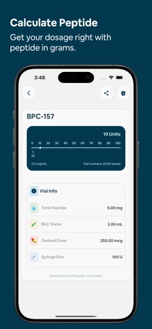 Peptide Calculator - DoseLab Screenshot 2 of 5