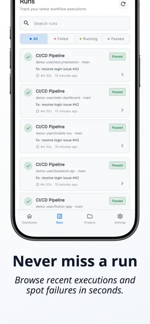 GitFlow : GitHub Actions iPhone screenshot 4