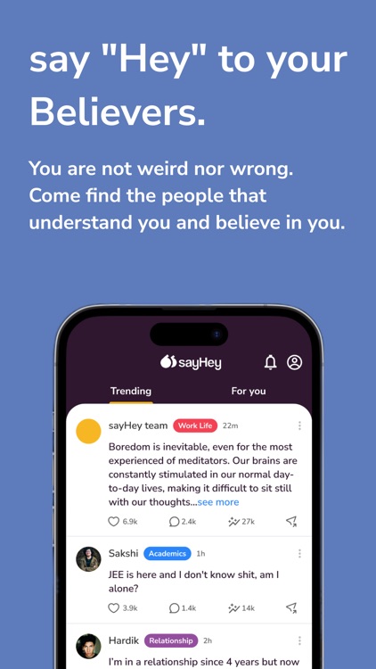 sayHey: Share. Heal. Grow.