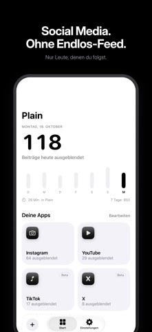 Plain – Ohne Reels & Shorts screenshot 1