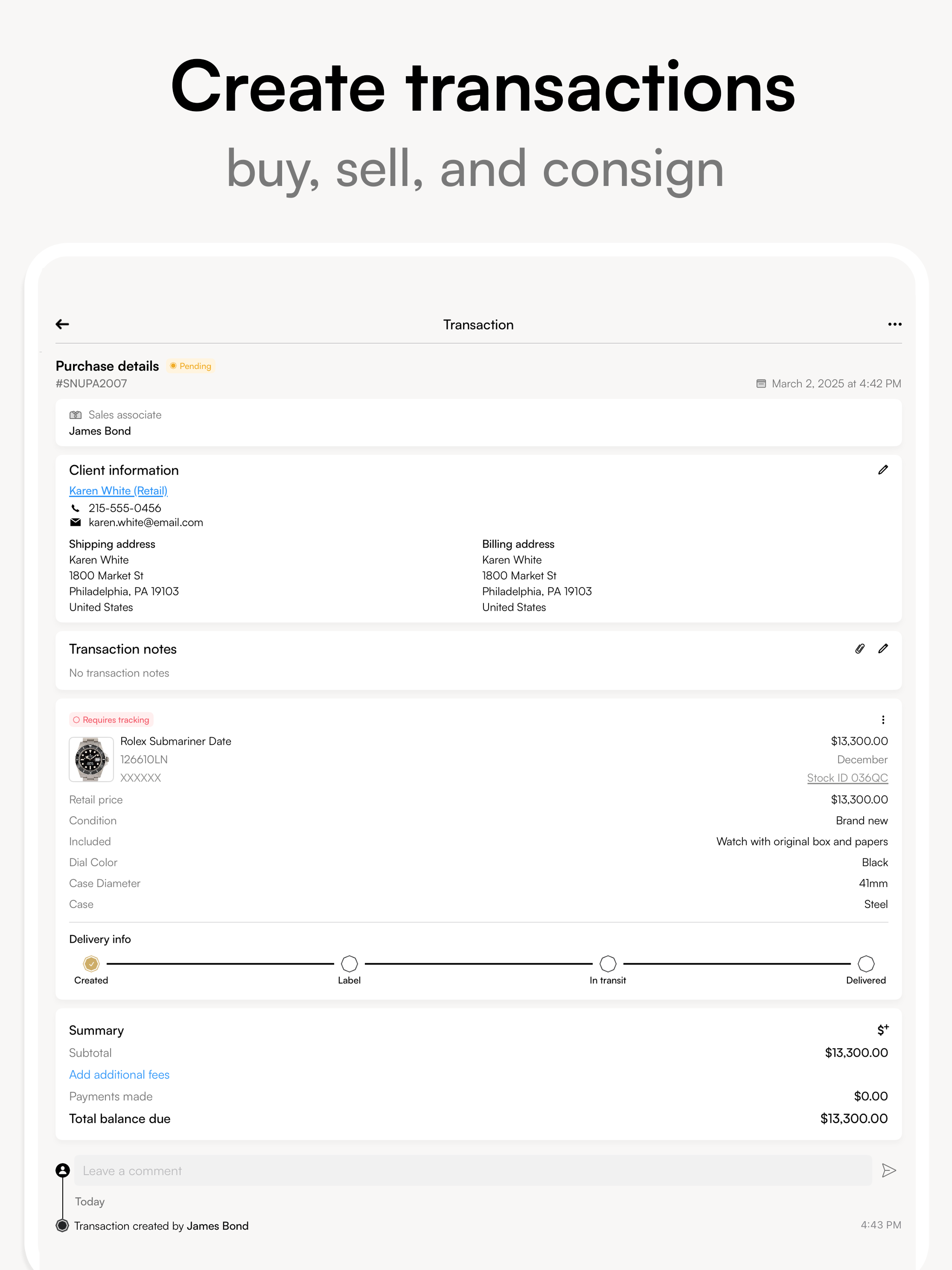 WatchTrack - Store Management