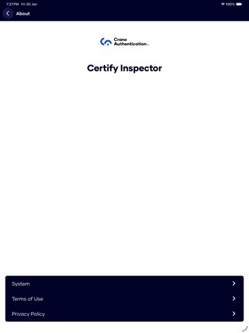 Certify Inspector iPad screenshot