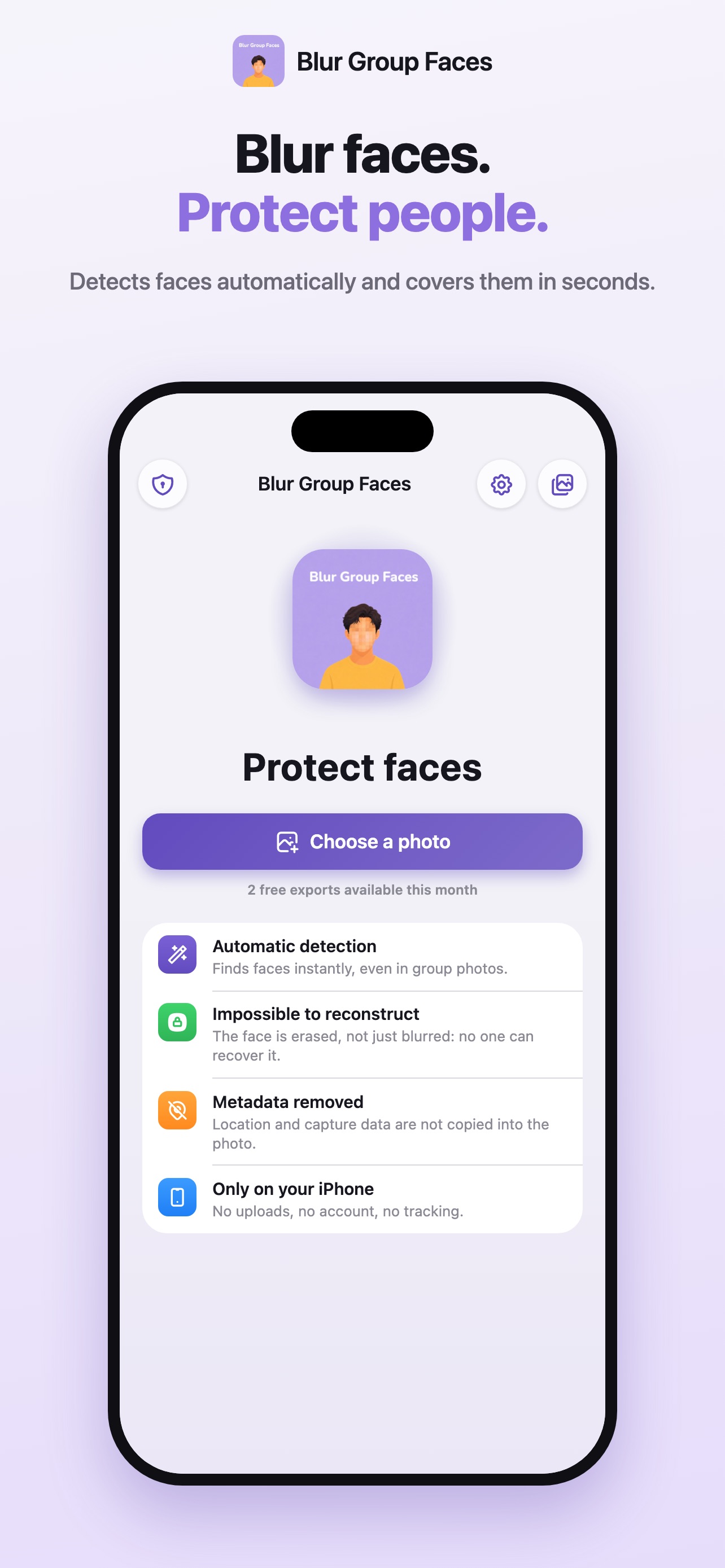 Screenshot 1 of Blur Group Faces