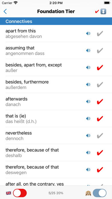 cRaMiT German GCSE Vocabulary Screenshot