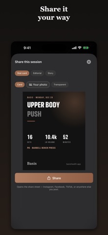Basis: Workout & Meal Plan iPhone screenshot
