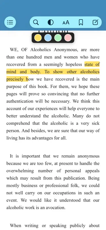 AA Big Book App screenshot 5 of 10