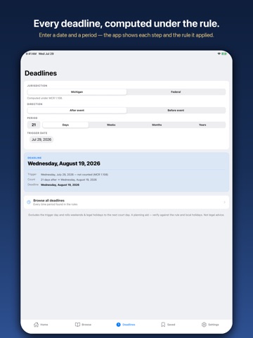 MI Litigator: Court Rules iPad screenshot