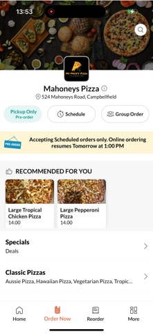 Mahoneys Pizza screenshot