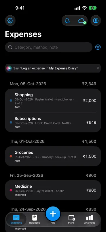 My Expense Diary screenshot 1 of 6