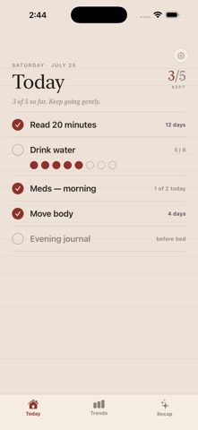 Kept: Habit Journal iPhone screenshot