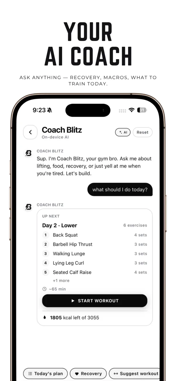 Screenshot #2 pour Blitz: Fitness & Macro Tracker