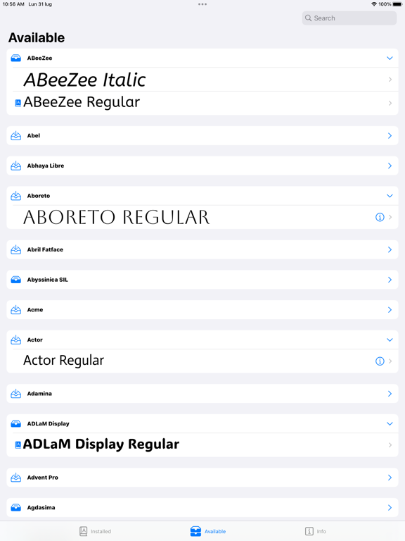 Fontster: The fonts manager iPad screenshot