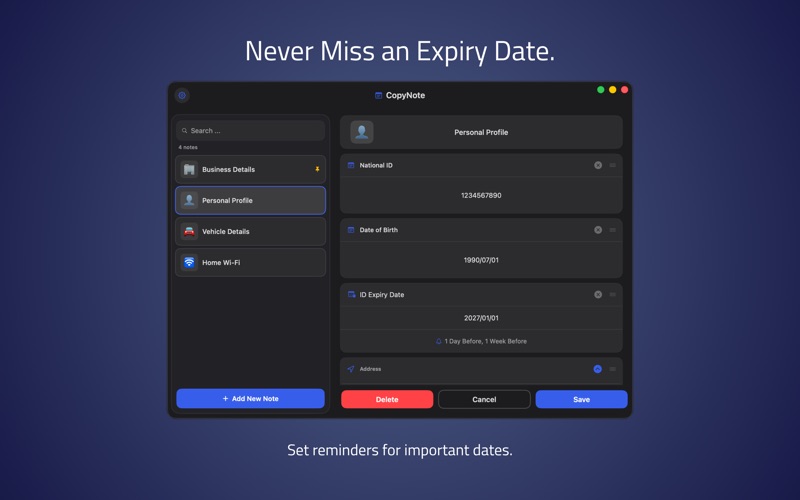CopyNote screenshot