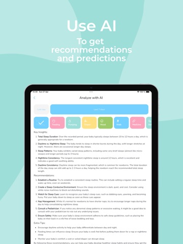 Baby Tracker Newborn Log iPad screenshot