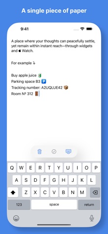 Quick Notes with widget iPhone screenshot