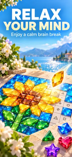 JewelColor: Jewel Coloring Art screenshot 1