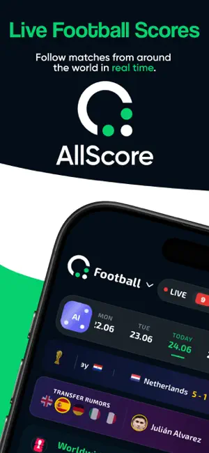 AllScore: Live Scores iPhone screenshot 1