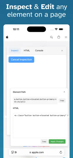 Capture d'écran de Web Inspector For Safari sur iPhone 3