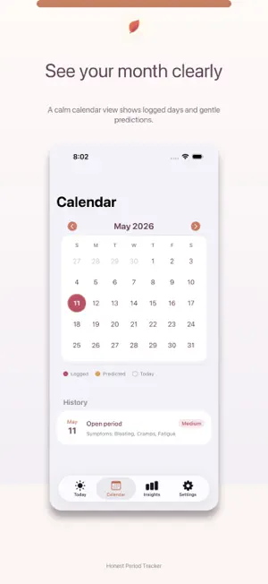 Honest Period Tracker screenshot 3