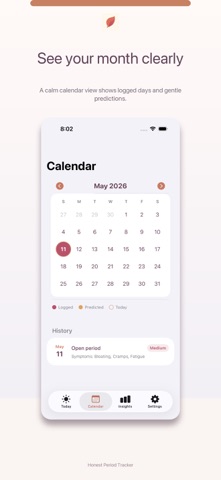 Honest Period Tracker Screenshot 3 of 5