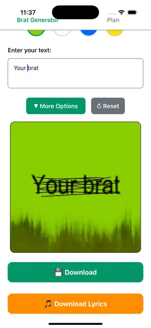 Brat Generator Lyrics screenshot 1