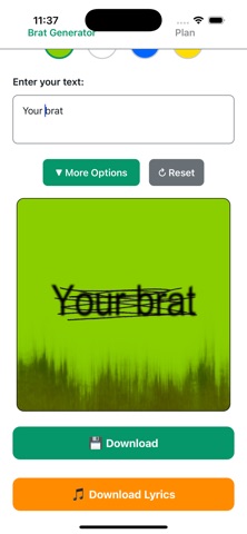 Brat Generator Lyrics iPhone screenshot